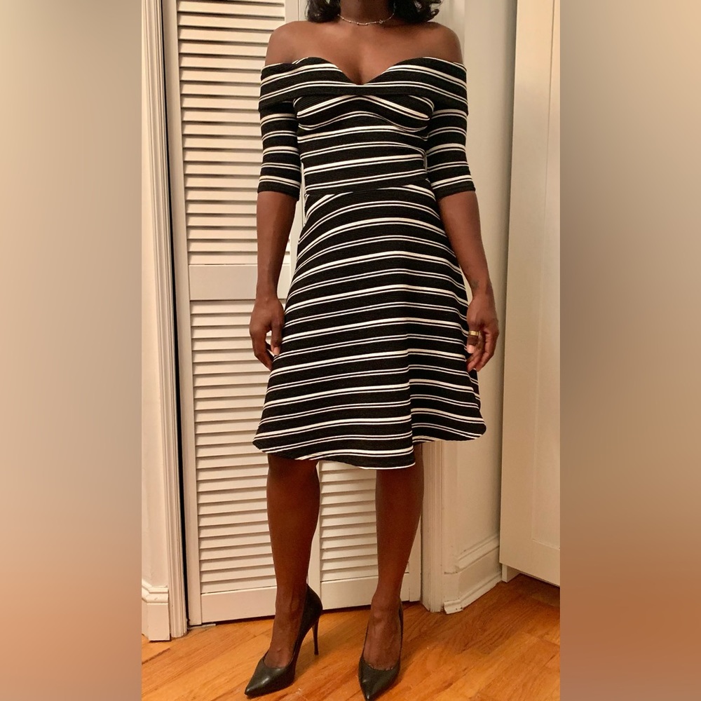 Black & White: Off the Shoulder Dress